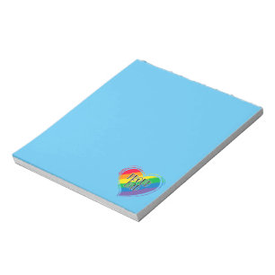 Rainbow Heart Flag Proud Dad LGBT Gay Pride Month Notepad