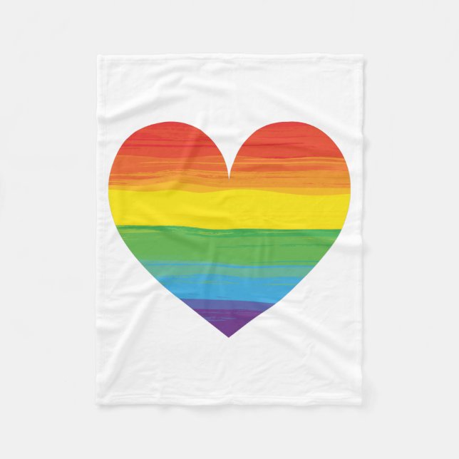 Rainbow heart fleece blanket (Front)
