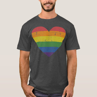 Rainbow heart  for gay and lesbian support pride m T-Shirt