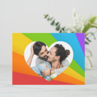 Rainbow Heart Gay Couple Photo Custom Romantic