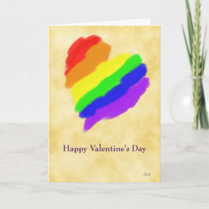Rainbow Heart: Gay Valentines Holiday Card
