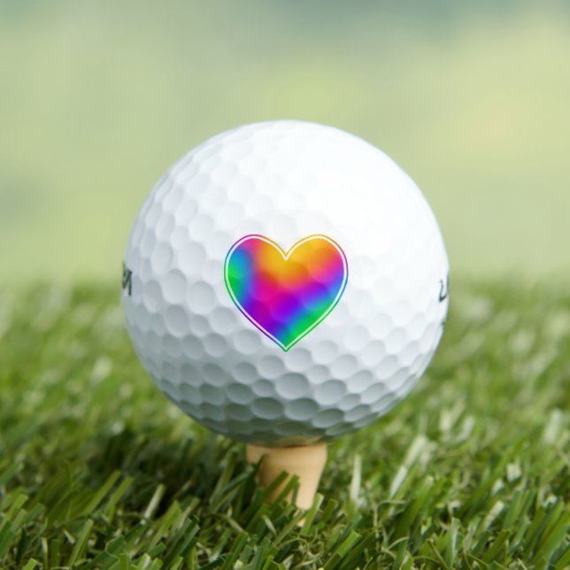 Rainbow Heart Golf Balls (Insitu Tee)
