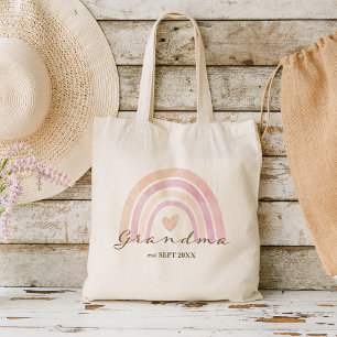 Rainbow Heart Grandma Gift Tote Bag