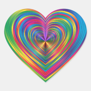 Rainbow heart heart sticker