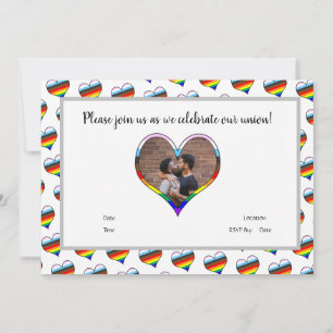 Rainbow Heart Invitation
