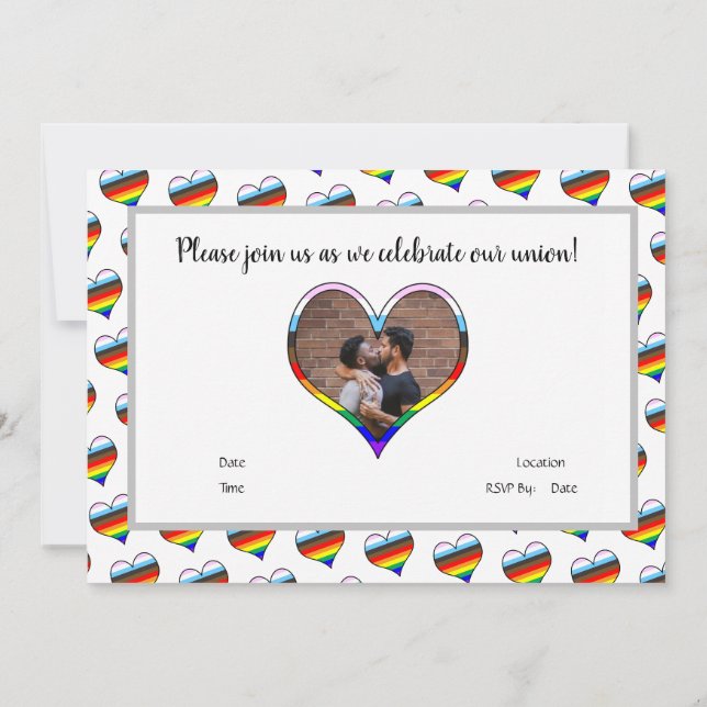 Rainbow Heart Invitation (Back)