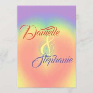 Rainbow Heart Invitation
