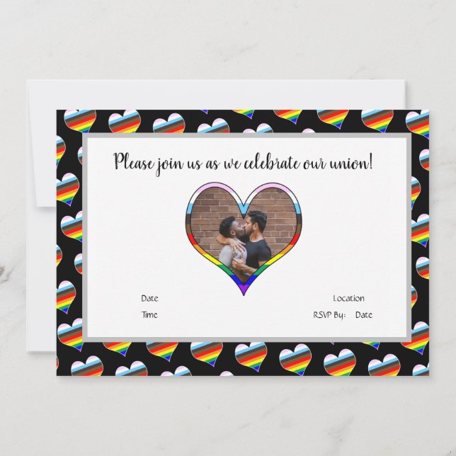 Rainbow Heart Invitation (Back)