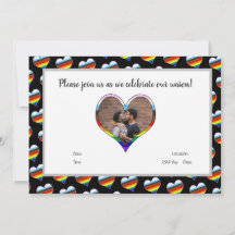 Rainbow Heart Invitation