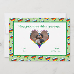 Rainbow Heart Invitation