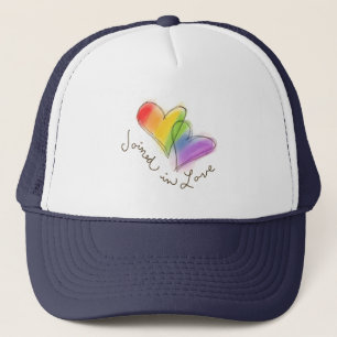 Rainbow Heart Joined in Love Trucker Hat
