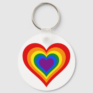 Rainbow Heart  Key Ring