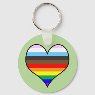 Rainbow Heart Key Ring