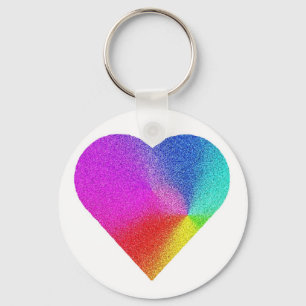 Rainbow Heart Key Ring
