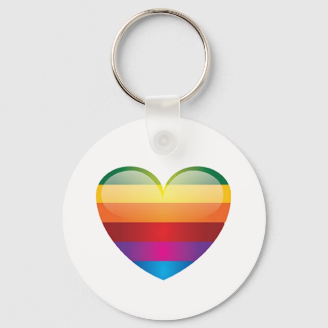 Rainbow Heart Key Ring (Front)