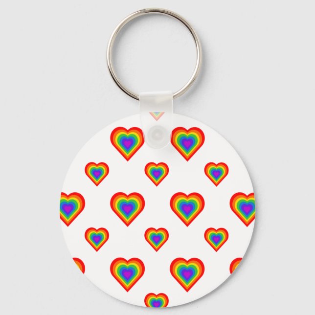 Rainbow Heart Key Ring (Front)