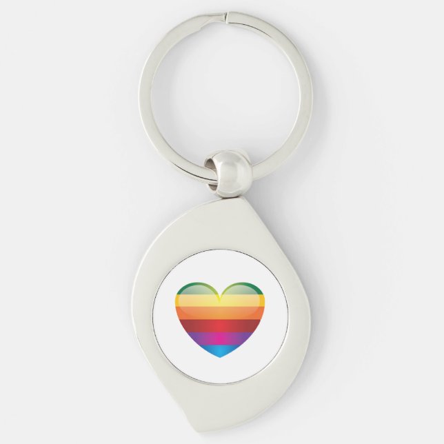 Rainbow Heart Key Ring (Front)