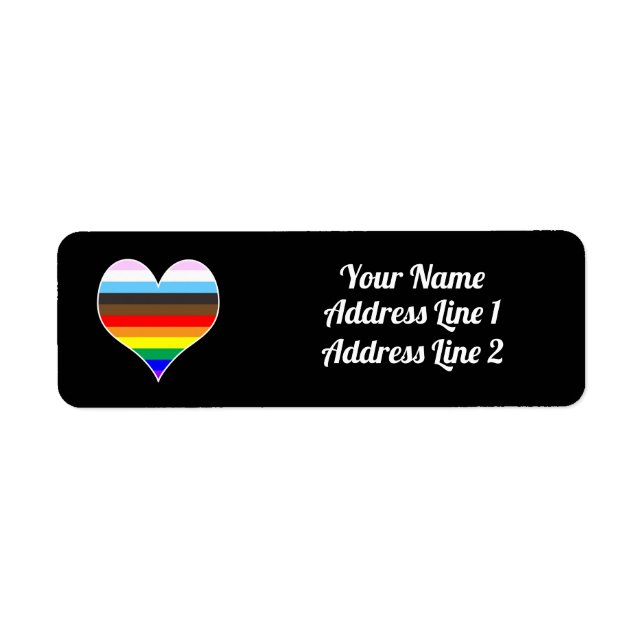 Rainbow Heart Label Return Address Label (Front)