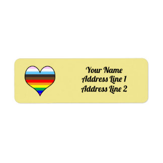 Rainbow Heart Label Return Address Label