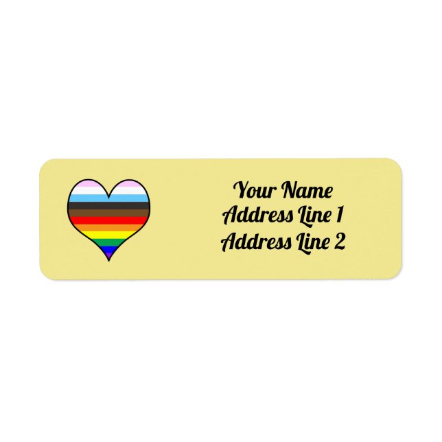 Rainbow Heart Label Return Address Label (Front)