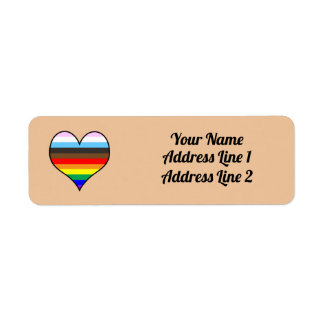 Rainbow Heart Label Return Address Label