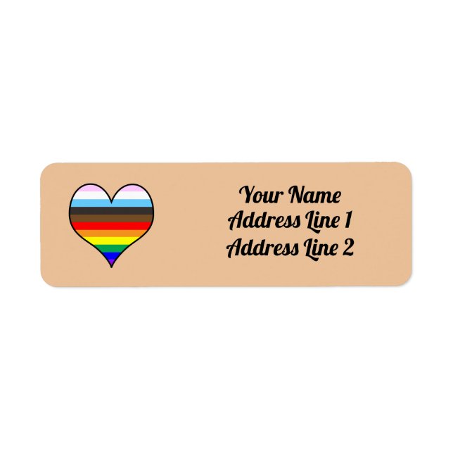 Rainbow Heart Label Return Address Label (Front)