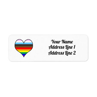 Rainbow Heart Label Return Address Label