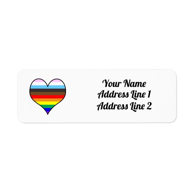 Rainbow Heart Label Return Address Label (Front)