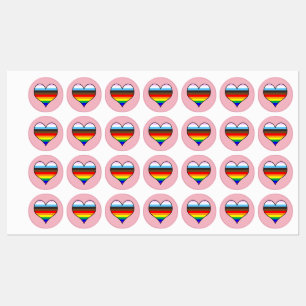 Rainbow Heart Labels