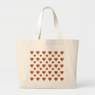 Rainbow Heart Large Tote Bag