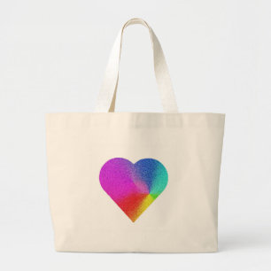 Rainbow Heart Large Tote Bag