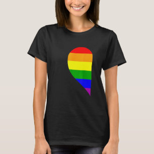 Rainbow Heart Lgbt Matching Gay Couple Valentine's T-Shirt