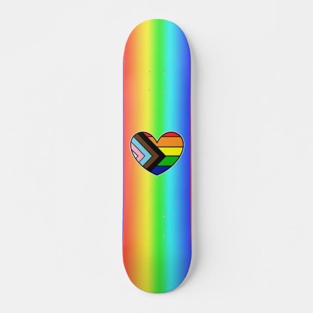Rainbow Heart LGBTQ+  Skateboard (Front)