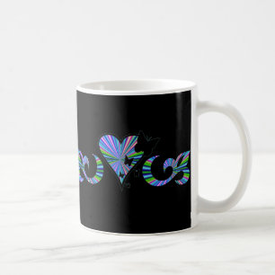 Rainbow Heart Lily and Butterfly Coffee Mug
