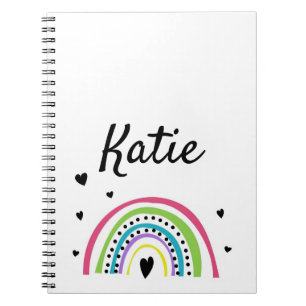 Rainbow Heart Little Girl Spiral Photo Notebook