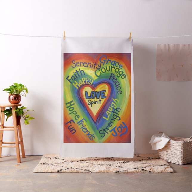 Rainbow Heart Love Art Material Fabric  (In Situ)