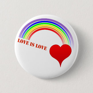 Rainbow Heart "Love Is Love" Button
