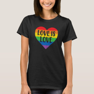 Rainbow Heart Love Is Love Lgbt Lgbtq Gay Lesbian T-Shirt