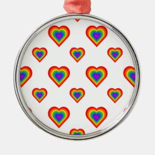Rainbow Heart Metal Ornament