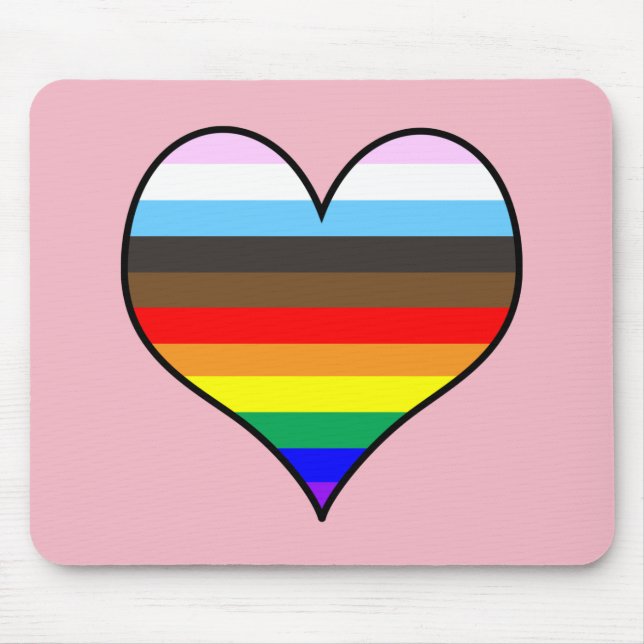 Rainbow Heart Mouse Pad (Front)