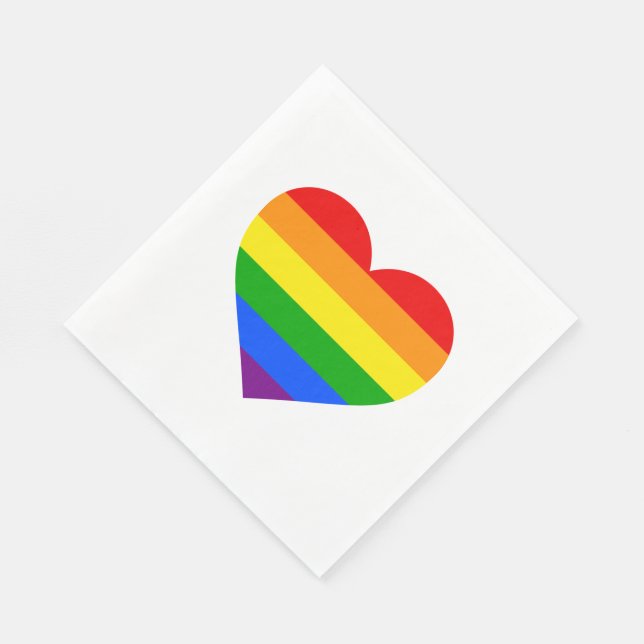 "RAINBOW HEART" NAPKIN (Corner)