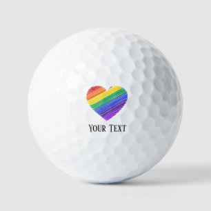Rainbow Heart Of Love Golf Balls