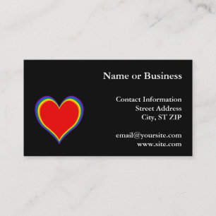 Rainbow Heart on Black Business Card