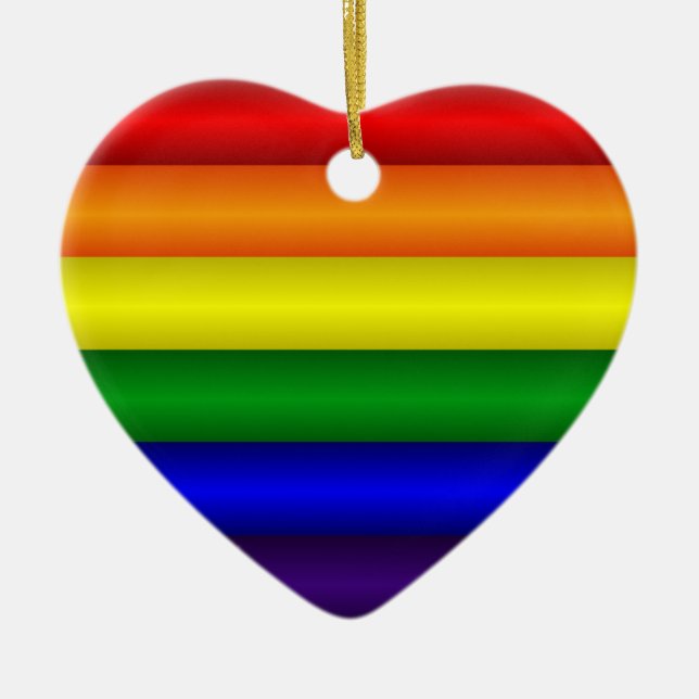 Rainbow Heart Ornament (Front)
