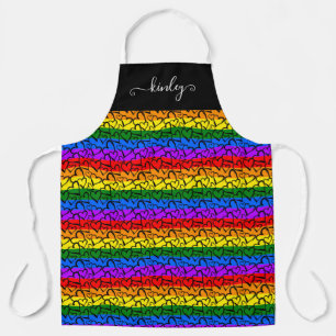 Rainbow Heart Pattern Apron