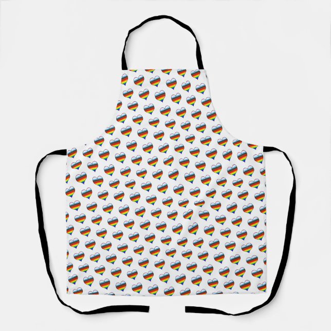 Rainbow Heart Pattern Apron (Front)