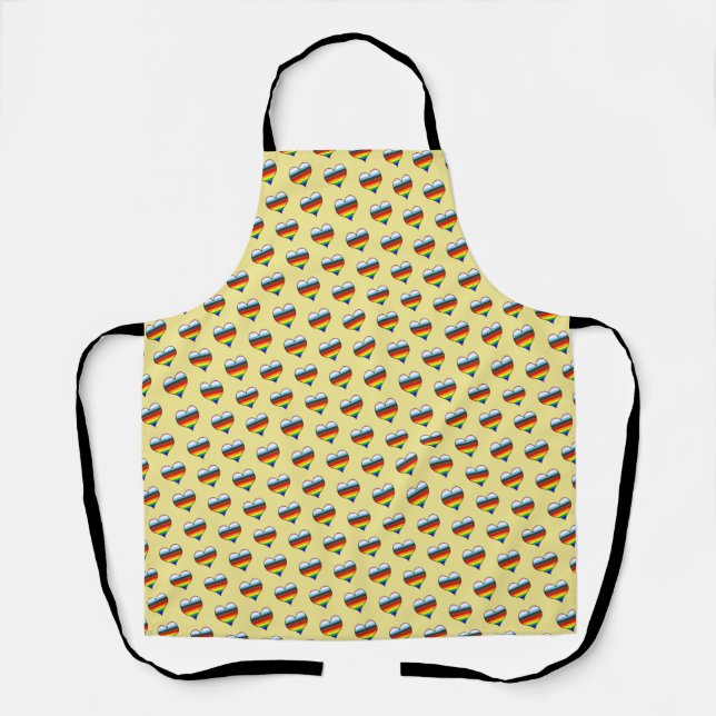 Rainbow Heart Pattern Apron (Front)