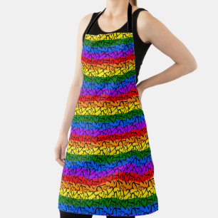 Rainbow Heart Pattern Apron
