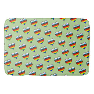 Rainbow Heart Pattern Bath Mat