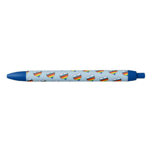 Rainbow Heart Pattern Black Ink Pen